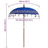 vidaXL Balinesisk Parasol Bl&aring; 185 x 185 x 260 cm