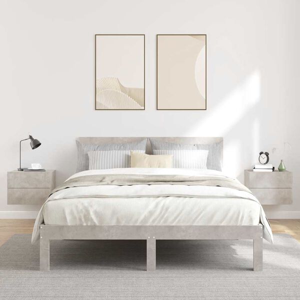 vidaXL sengeborde 2 stk. 40x30x30 cm konstrueret tr&aelig; betongr&aring;