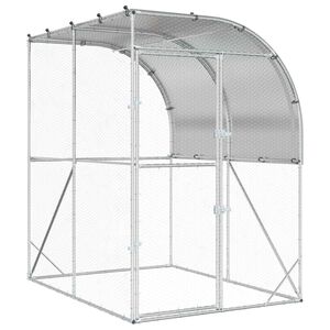 vidaXL Kyllingehus S&oslash;lv 200 x 200 x 215 cm Galvaniseret st&aring;l