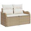 vidaXL Havesofa Sæt med pude med opbevaring 6 pcs Beige Poly rattan