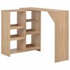 vidaXL barbord med flytbar hylde 138x39x110 cm egetr&aelig;sfarve