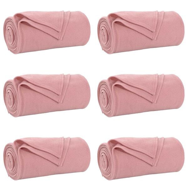 vidaXL Kastet&aelig;pper 6 pcs Lyser&oslash;d 200 x 150 cm Fleece