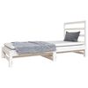 vidaXL daybed med udtr&aelig;k 2x(90x190) cm massivt fyrretr&aelig; hvid