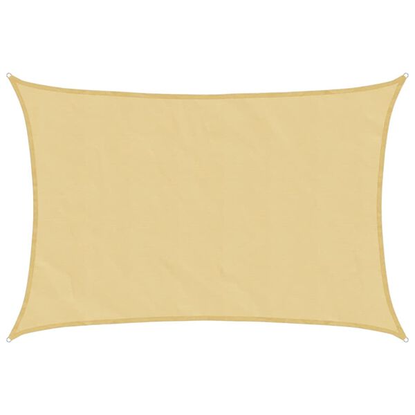 vidaXL solsejl 6x5 m 100 % polyesterstof sandfarvet