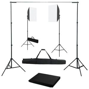 vidaXL fotostudies&aelig;t med softbox-lamper og baggrund