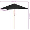 vidaXL haveparasol 150x200 cm træstang sort
