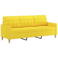 vidaXL 3-personers sofa 180 cm stof lysegul