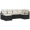 vidaXL Sofa Sæt med pude 6 pcs Sort polyrattan