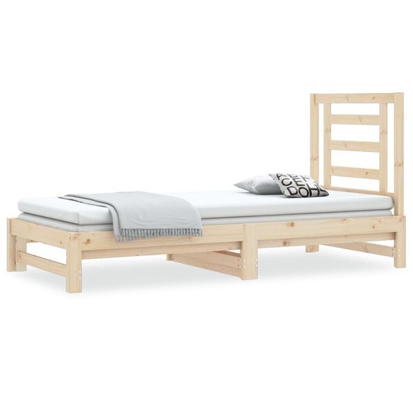 vidaXL daybed med udtr&aelig;k 2x(90x190) cm massivt fyrretr&aelig;