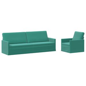 vidaXL Sofa S&aelig;t 2 pcs Turkis Velour (V)