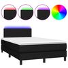 vidaXL kontinentalseng med LED-lys 120x190 cm stof sort