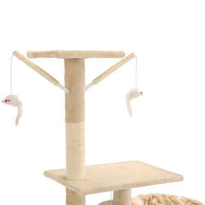 vidaXL kradsetræ til katte med sisal-kradsestolper 230-250 cm beige