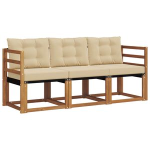 vidaXL Udend&oslash;rs sofagruppe med pude 3 pcs Naturlig og Beige