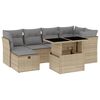 vidaXL sofas&aelig;t til haven 7 dele med hynder polyrattan beige