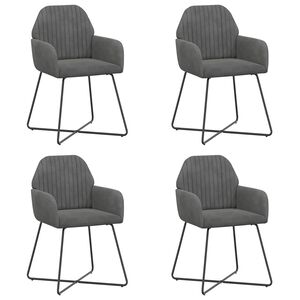 vidaXL Spisestole 4 stk. Fl&oslash;jl M&oslash;rkegr&aring; 55 x 50 x 84 cm