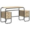 vidaXL Skrivebord med opbevaring Sonoma-eg 145 x 50 x 75 cm