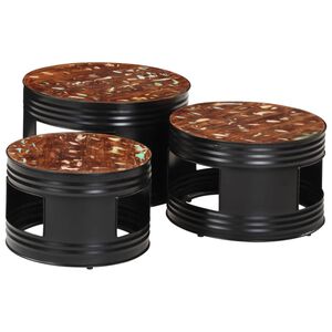 vidaXL barborde 3 stk. trommeformet massivt akacietr&aelig;