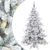 vidaXL Kunstigt Hinged Juletr&aelig; med 300 LED'er Hvid 180 cm PVC og St&aring;l