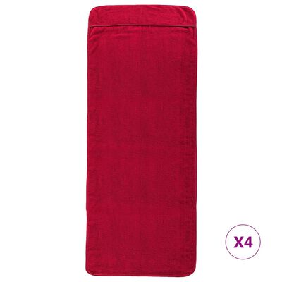 vidaXL strandhåndklæder 4 stk. 60x135 cm 400 GSM stof bourgogne