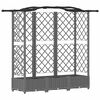 vidaXL H&aelig;vet Bed med Trellis og Tag Lysegr&aring; 163 x 40 x 126 cm PP