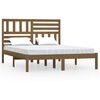 vidaXL sengeramme 150x200 cm King Size massivt fyrretr&aelig; gyldenbrun