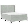 vidaXL Box spring seng med LED-lysstrimler Lysegr&aring; 160 x 200 cm Fl&oslash;jl