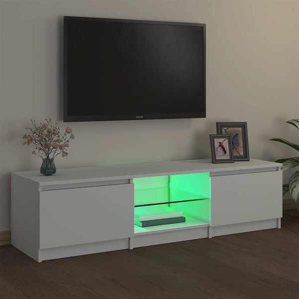 vidaXL tv-skab med LED-lys 140x40x36 cm hvid