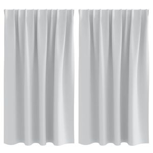 vidaXL M&oslash;rkl&aelig;gningsgardiner med ringe 2 pcs Bleg Gr&aring; 140 x 140 cm