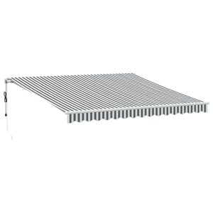 vidaXL markise 400x350 cm automatisk betjening antracitgr&aring; og hvid