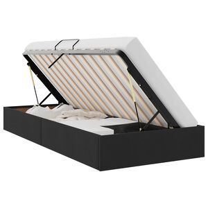 vidaXL Ottoman Sengestel med opbevaring Sort 90 x 190 cm Fl&oslash;jl