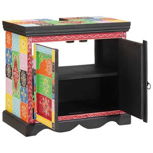 vidaXL Vaskeskab med opbevaring Brun 60 x 35 x 55 cm Massivt mangotr&aelig;