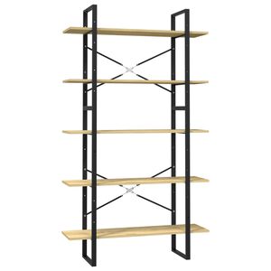 vidaXL bogreol med 5 hylder 100x30x175 cm massivt fyrretr&aelig;