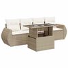 vidaXL sofas&aelig;t til haven 5 dele med hynder polyrattan beige