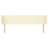 vidaXL sengegavl med kanter 203x23x78/88 cm kunstl&aelig;der cremefarvet