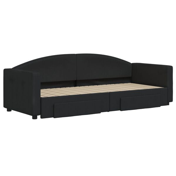 vidaXL daybed med udtræk og skuffer 80x200 cm stof sort