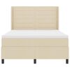 vidaXL LED Box Spring Bed med madras Creme 140 x 200 cm Stof