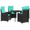 vidaXL Sofa Bord S&aelig;t 5 stk. PE rattan og pulverlakeret st&aring;l