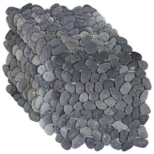 vidaXL Pebble Fliser Gr&aring; 30 x 30 cm Flod Pebble