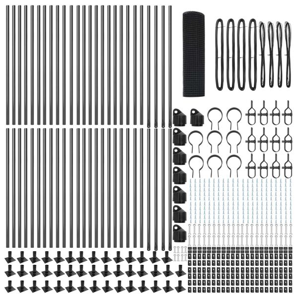 vidaXL Hegnsp&aelig;l Gr&aring; 100 x 0,5 m (25 x 25 mm maske) St&aring;l og PVC