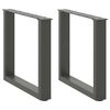 vidaXL sofabordsben U-formet 2 stk. antracit 50x(42-43) cm st&aring;l