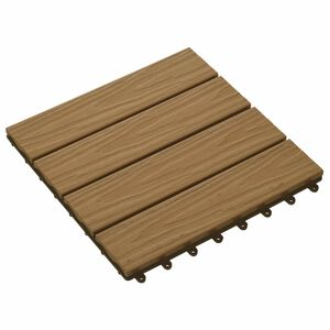 vidaXL Terrasse Flise 3D-design 11 stk. Teaktr&aelig; 30 x 30 cm WPC