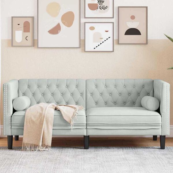 vidaXL Sofa Lysegr&aring; 174 x 74,5 x 70,5 cm Fl&oslash;jl