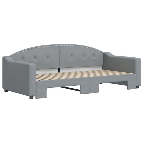 vidaXL daybed med udtræk 90x190 cm stof lysegrå