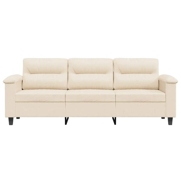 vidaXL 3-personers sofa 180 cm mikrofiberstof beige