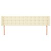 vidaXL sengegavl med kanter 203x16x78/88 cm kunstl&aelig;der cremefarvet