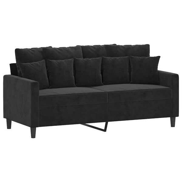 vidaXL 2-personers sofa 140 cm fl&oslash;jl sort
