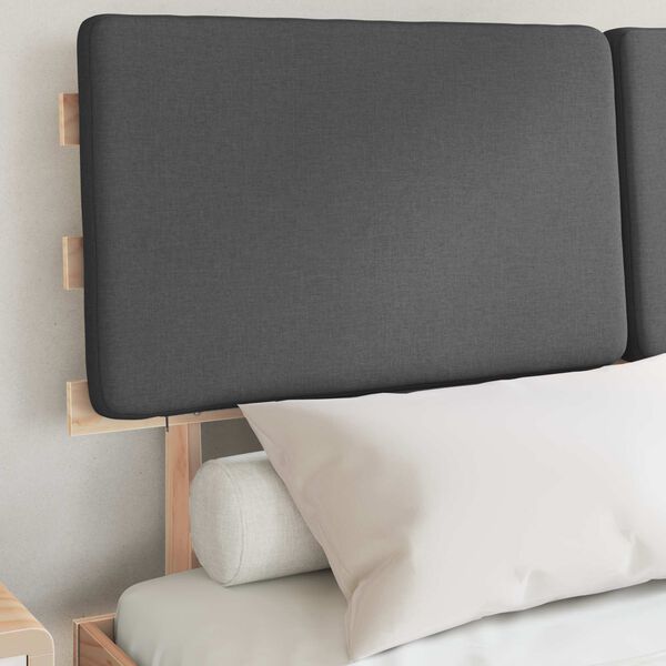 vidaXL Sengestel med Polstret Hovedgavl M&oslash;rkegr&aring; 135 x 190 cm