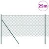 vidaXL Hegnsp&aelig;l Gr&oslash;n 25 x 1,4 m (60 x 60 mm net) St&aring;l og PVC