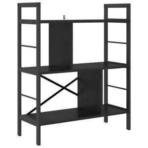 vidaXL Bogreol 5 niveauer 75 x 30 x 91 cm Konstrueret tr&aelig; Sort eg