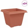 vidaXL Firkantet Blomsterkrukke 24 stk. Mursten R&oslash;d 43 x 43 x 33,5 cm